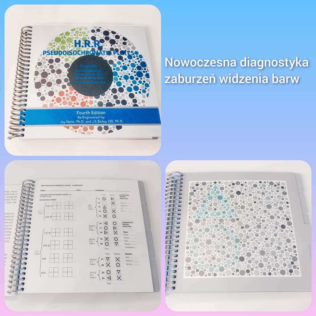 H.R.R. pseudoisochromatic plates czwarte wydanie test widzenia barwnego do diagnostyki rodzaju zaburzenia